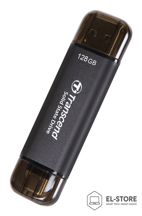 Transcend Transcend ESD310C Technologia Thunderbolt 128 GB USB Type-A / USB Type-C USB 3.2 Gen 2x2 Czarny