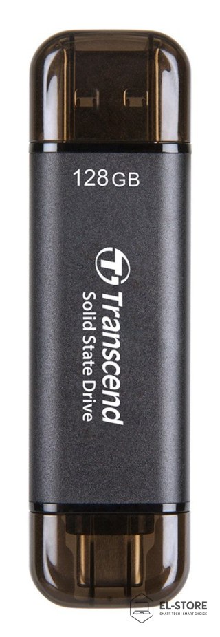 Transcend Transcend ESD310C Technologia Thunderbolt 128 GB USB Type-A / USB Type-C USB 3.2 Gen 2x2 Czarny