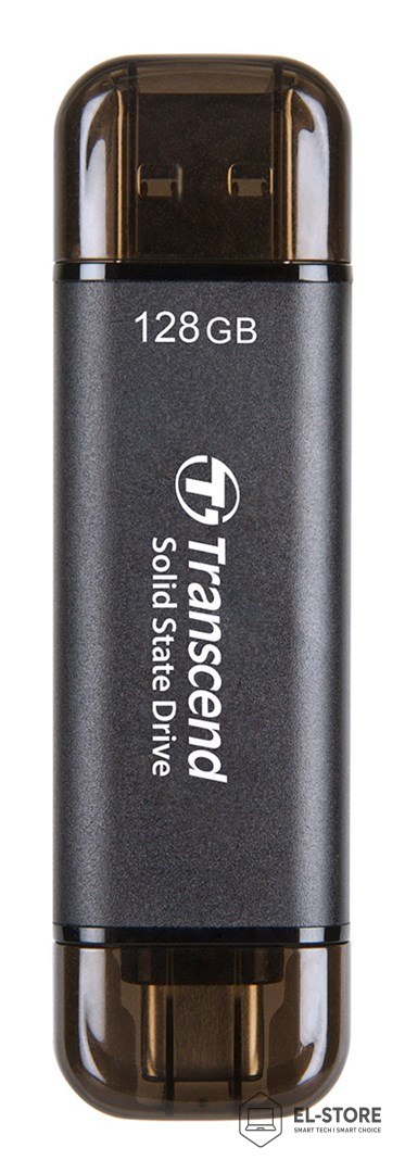 Transcend Transcend ESD310C Technologia Thunderbolt 128 GB USB Type-A / USB Type-C USB 3.2 Gen 2x2 Czarny