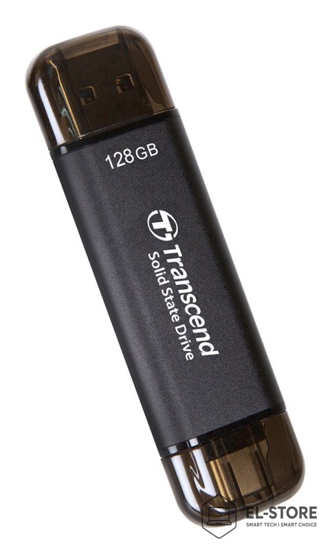 Transcend Transcend ESD310C Technologia Thunderbolt 128 GB USB Type-A / USB Type-C USB 3.2 Gen 2x2 Czarny