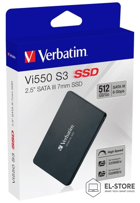 Verbatim Dysk SSD Verbatim VI550 S3 49352 (512 GB ; 2.5"; SATA III)