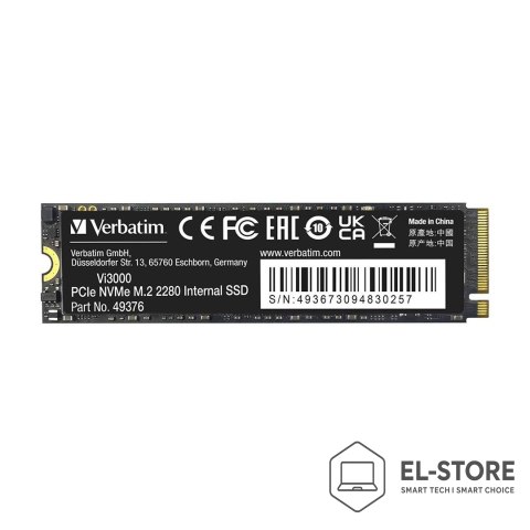 Verbatim Dysk SSD Verbatim Vi3000 512 GB M.2 PCI Express 3.0 NVMe 49374-483