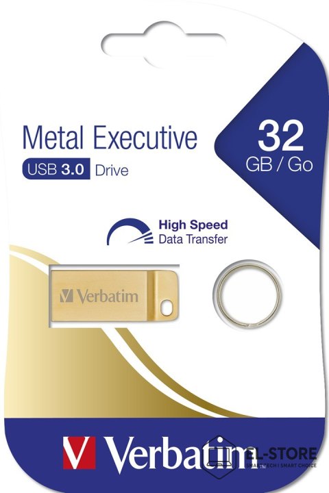 Verbatim Verbatim Metal Executive pamięć USB 32 GB USB Typu-A 3.2 Gen 1 (3.1 Gen 1) Złoto