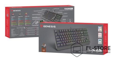 GENESIS GENESIS Thor 230 TKL klawiatura Gaming USB QWERTY US English Czarny