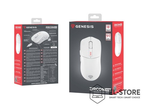GENESIS GENESIS Zircon 500 myszka Gaming Po prawej stronie RF Wireless + Bluetooth + USB Type-C Optyczny 10000 DPI