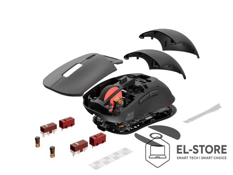 GENESIS GENESIS Zircon XIII myszka Gaming Oburęczny RF Wireless + USB Type-C Optyczny 26000 DPI