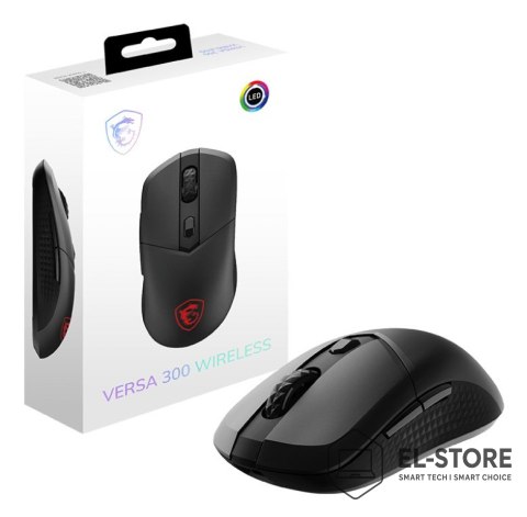 MSI MSI VERSA 300 myszka Gaming Po prawej stronie RF Wireless + Bluetooth + USB Type-C Optyczny 8000 DPI