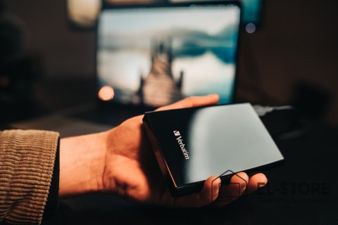Verbatim Dysk zewnętrzny SLIM SSD USB-C 265GB czarny/USB 3.2/USB-C GEN1