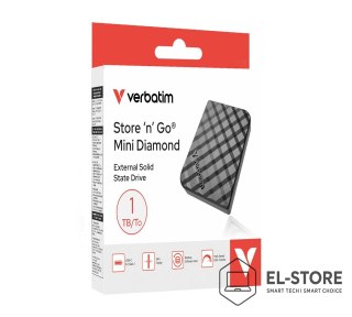 Verbatim Verbatim Store 'n' Go Mini Diamond 1 TB USB Type-C 3.2 Gen 2 (3.1 Gen 2) Czarny
