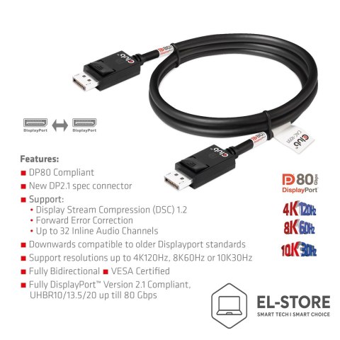 Club 3D CLUB3D CAC-1091 kabel DisplayPort 1,2 m Czarny