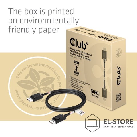 Club 3D CLUB3D CAC-1091 kabel DisplayPort 1,2 m Czarny