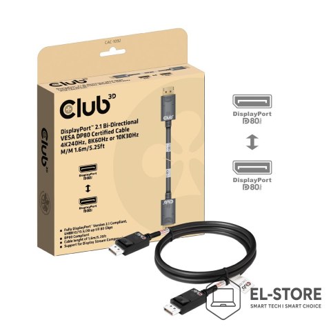 Club 3D CLUB3D CAC-1092 kabel DisplayPort 1,6 m Czarny