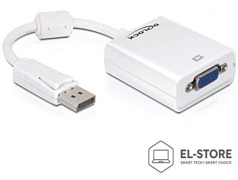 DELOCK DeLOCK 61766 adapter kablowy 0,125 m VGA (D-Sub) DisplayPort Biały