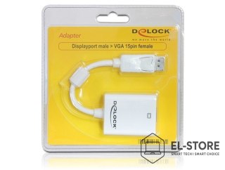 DELOCK DeLOCK 61766 adapter kablowy 0,125 m VGA (D-Sub) DisplayPort Biały