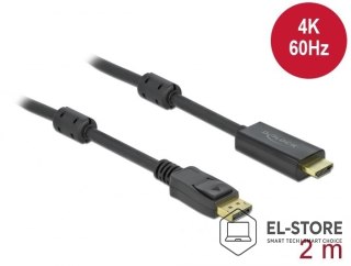 DELOCK DeLOCK Aktywny DisplayPort 1.2 do kabla HDMI 4K 60 Hz 2 m