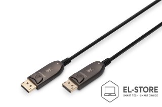 DIGITUS Kabel DP/DP M/M czarny 10m DisplayPort 1.4 Hybrydowy AOC 8K 60Hz UHD