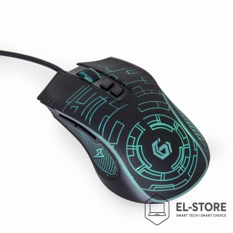 GEMBIRD GEMBIRD GAMINGOWA MYSZ Z PODŚWIETLENIEM RGB USB, CZARNA