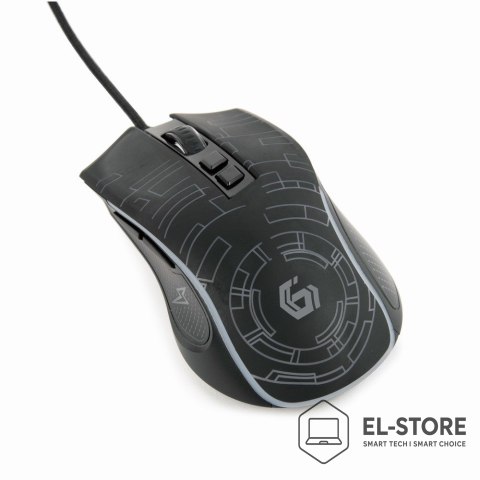 GEMBIRD GEMBIRD GAMINGOWA MYSZ Z PODŚWIETLENIEM RGB USB, CZARNA