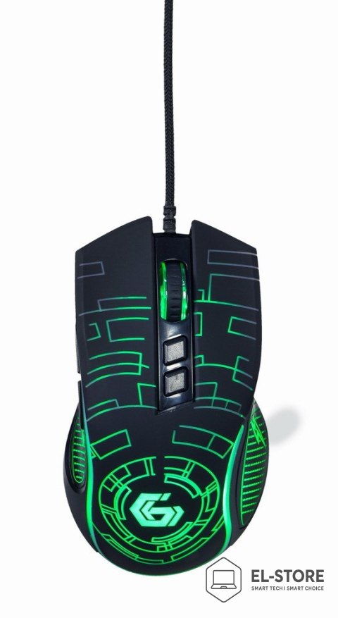 GEMBIRD GEMBIRD GAMINGOWA MYSZ Z PODŚWIETLENIEM RGB USB, CZARNA