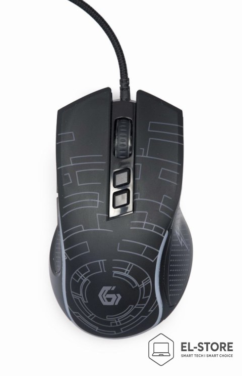 GEMBIRD GEMBIRD GAMINGOWA MYSZ Z PODŚWIETLENIEM RGB USB, CZARNA