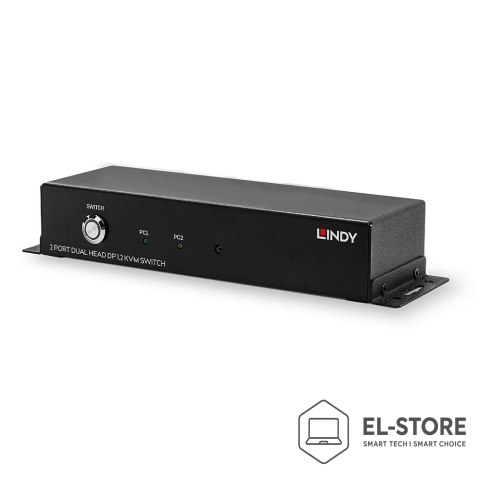 LINDY LINDY 2-portowy przełącznik DisplayPort 1.2 z podwójną głowicą