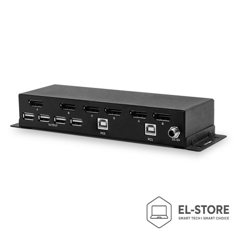 LINDY LINDY 2-portowy przełącznik DisplayPort 1.2 z podwójną głowicą