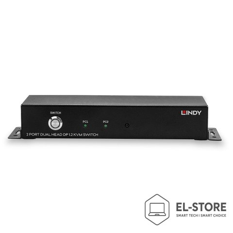 LINDY LINDY 2-portowy przełącznik DisplayPort 1.2 z podwójną głowicą