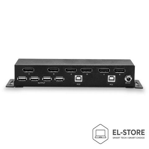 LINDY LINDY 2-portowy przełącznik DisplayPort 1.2 z podwójną głowicą