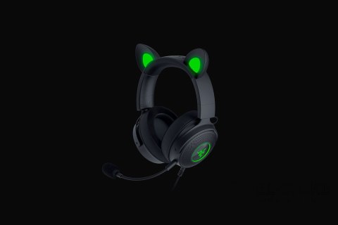 No name Razer Wired, Nauszne, Czarny, Zestaw słuchawkowy do gier, Kraken V2 Pro, Kitty Edition