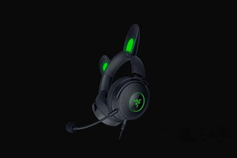 No name Razer Wired, Nauszne, Czarny, Zestaw słuchawkowy do gier, Kraken V2 Pro, Kitty Edition