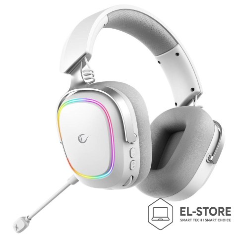 RAMPAGE RAMPAGE SŁUCHAWKI BEZPRZEWODOWE NAUSZNE RETSU BT 2.4G RGB WHITE