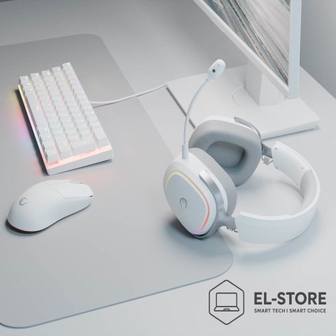 RAMPAGE RAMPAGE SŁUCHAWKI BEZPRZEWODOWE NAUSZNE RETSU BT 2.4G RGB WHITE