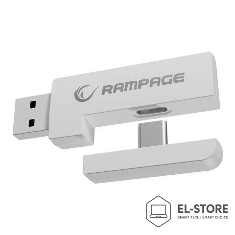 RAMPAGE RAMPAGE SŁUCHAWKI BEZPRZEWODOWE NAUSZNE RETSU BT 2.4G RGB WHITE