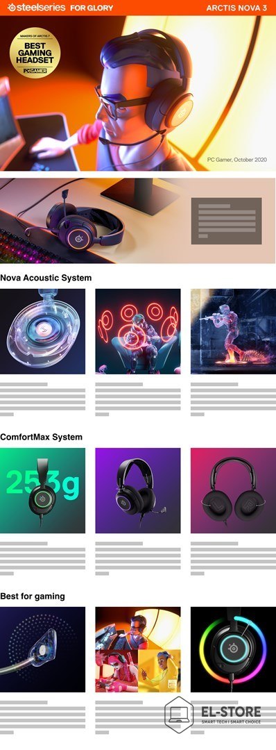SteelSeries Słuchawki Steelseries Arctis Nova 3 61631 USB Type-C Czarne