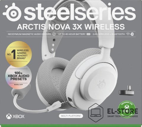 SteelSeries Słuchawki Steelseries Arctis Nova 3X Wireless for Xbox, White