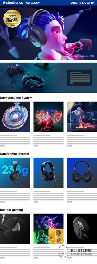 SteelSeries Steelseries Arctis Nova 1P Zestaw słuchawkowy Przewodowa Opaska na głowę Gaming Czarny