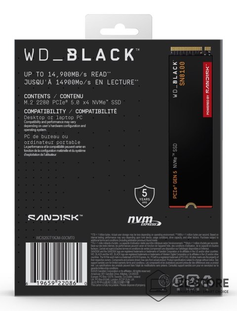 WD Western Digital Black SN8100 2 TB M.2 PCI Express 5.0 NVMe TLC 3D NAND
