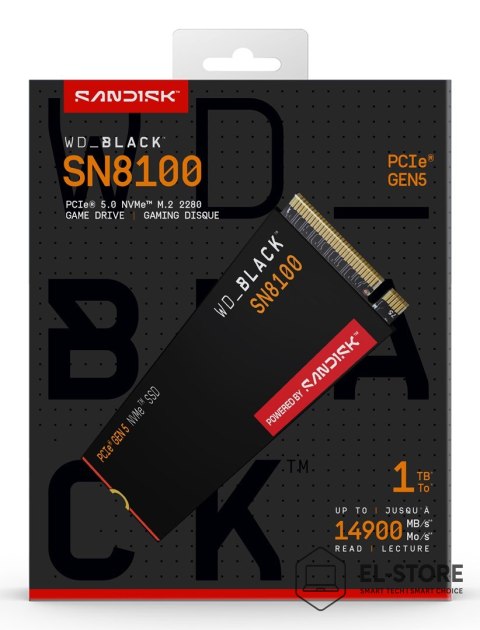 Western Digital SSD WD Black SN8100 w/o HS 1TB WDS100T1X0M