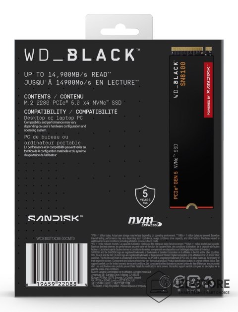 Western Digital SSD WD Black SN8100 w/o HS 1TB WDS100T1X0M