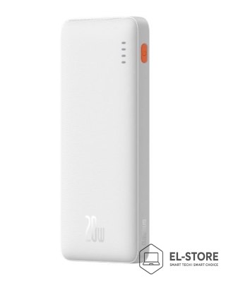 Baseus Powerbank Baseus Airpow 20W 10000mAh z kablem Baseus Simple Series USB-A - USB-C 30 cm - biały