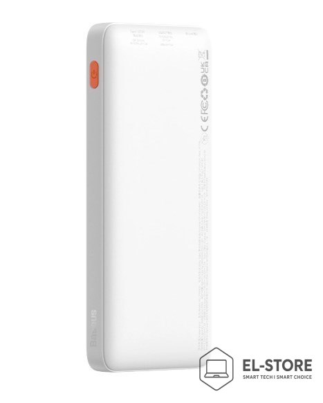 Baseus Powerbank Baseus Airpow 20W 10000mAh z kablem Baseus Simple Series USB-A - USB-C 30 cm - biały