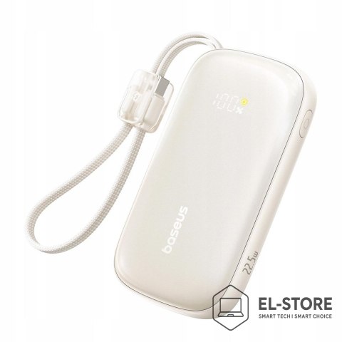 Baseus Powerbank Baseus EnerFill FC21 10000 mAh 22,5 W USB-A USB-C tytanowy z odłączanym kablem Lightning