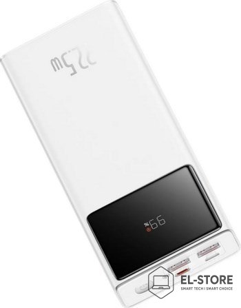 Baseus Powerbank Baseus EnerFill FP41 30000mAh 22.5W z kablem Baseus Simple USB-A - USB-C 3A 30cm - biały