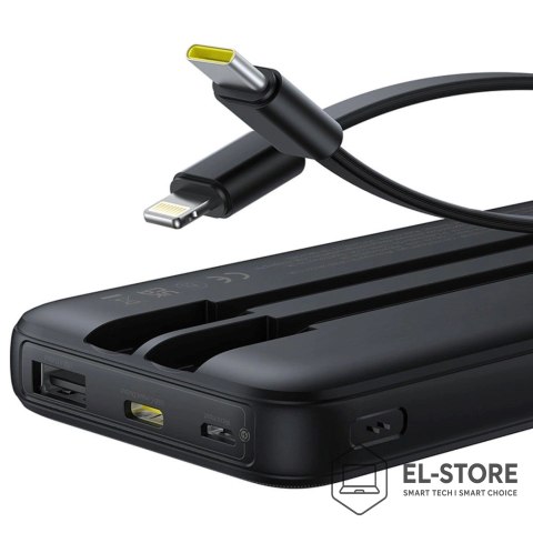 Baseus Powerbank Baseus Lipow 10000mAh 22.5W z podwójnym wbudowanym kablem z wyświetlaczem (z dodatkowym czarnym kablem Baseus Simple U
