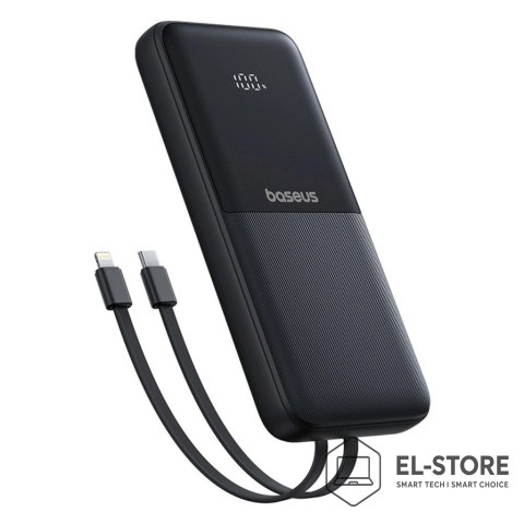 Baseus Powerbank Baseus Lipow 10000mAh 22.5W z podwójnym wbudowanym kablem z wyświetlaczem (z dodatkowym czarnym kablem Baseus Simple U
