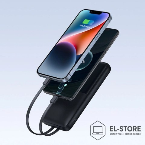 Baseus Powerbank Baseus Lipow 10000mAh 22.5W z podwójnym wbudowanym kablem z wyświetlaczem (z dodatkowym czarnym kablem Baseus Simple U