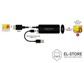 DELOCK DeLOCK Adapter HDMI-A męski > USB Type-C żeński czarny