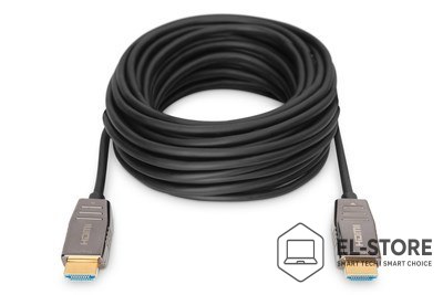 DIGITUS Kabel połączeniowy hybrydowy HDMI 2.1 Ultra High Speed 8K60Hz UHD HDMI A/HDMI A M/M czarny 20m