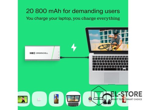 Green Cell Green Cell Powerbank PowerPlay Pro 20800mAh 65W 3x USB PD produkcja PL