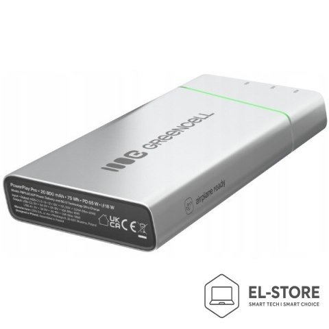 Green Cell Green Cell Powerbank PowerPlay Pro 20800mAh 65W 3x USB PD produkcja PL